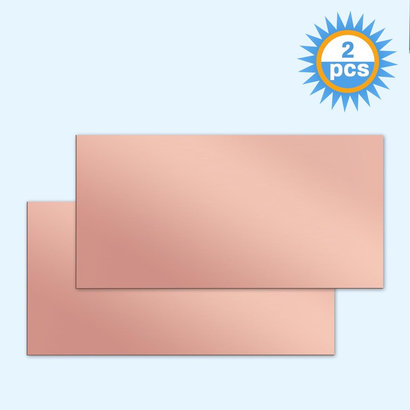 WINFOX 2 Pack 99.9% Pure Copper Sheet Plate, 200mm x