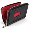 VISOUL Card Slots, Zipper Pockets, Credit Card Case, Genuine Leather,