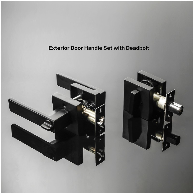 Exterior Door Lock Set with Deadbolt, Front Door Handle Set