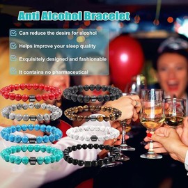 Glame Anti Alcohol Bracelet, Glame International Anti Alcohol Bracelet GM Mnetic Bead to Reduce the Urge to Drink Relieve Anxiety and Stress Jewelry for Women Men（3Pcs Colors）