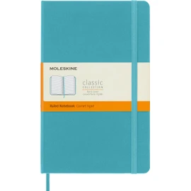Moleskine - Cuaderno clásico, tapa dura, grande (13 x 21 cm), rayado/con líneas, azul arrecife, 240 páginas
