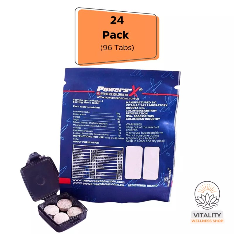 Powers'x Men's Vitality Support Natural Supplement - 24 Pack (96
