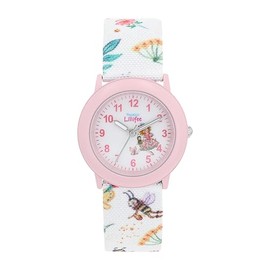 Prinzessin Lillifee Girls Watch Children's Quartz Watch Analogue with Textile Strap 3 Bar Waterproof Gift for Daughter and Granddaughter Comes in Watch Box, White, Without motif