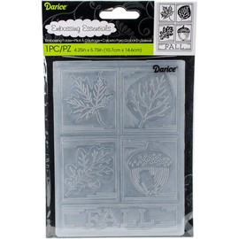 Darice Prägefolder-Schablone, Herbst Quadrate, Plastic, transparent, 10.8 x 14.6 x 0.3 cm