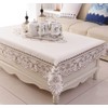 Lelehome Mantel de encaje crema con bordado de flores marrón,