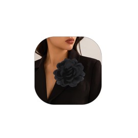 Flower Brooches Lapel Pins for Women Satin Fabric Brooches Big Camellia Flower Brooch Pins Wedding Part Dance Clothes Accessories Jewelry Gifts, Satin, no gemstone