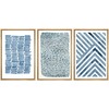 SIGNWIN Framed Canvas Print Wall Art Set Blue Geometric Pastel
