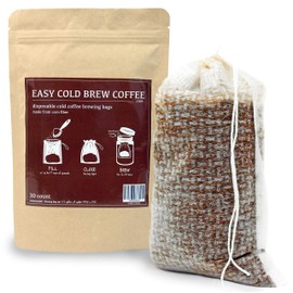 No Mess Cold Brew Coffee Filters - Easy, Single Use Filter Sock Packs, Disposable, Fine Mesh Brewing Bags for Concentrate, Iced Coffee Maker, French/Cold Press Kit, Hot Tea in Mason Jar or Pitcher