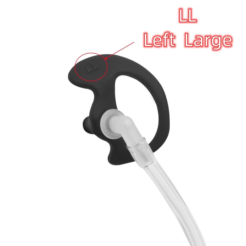 HELETUL Silicone Ear Mold for Walkie Talkie Surveillance Earpiece (Left