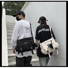 Inshere Cute Shoulder Bag, Aesthetic Shoulder Bag, Nylon Y2K Shoulder Bag for Women Men, M01-white