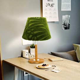 PRETYZOOM Lamp Shades for Table Lamps 20cm Barrel Fabric Lampshade Small Light Shade Cover Replacement for Bedroom Home Desk Decoration Green