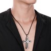 Yonhon Men's Cross Necklace for Men Black
