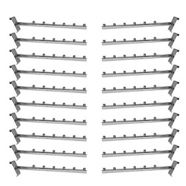 DBM IMPORTS 20 Pc Chrome Gridwall Waterfall Ball Hook Hanger 16.5" Long Faceout Retail Display Wall Fixtures