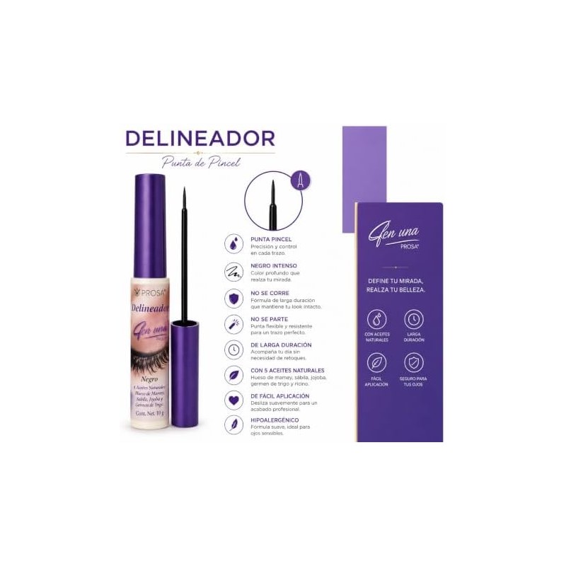 Prosa Delineador de Ojos 4 en 1 con Pincel Líquido