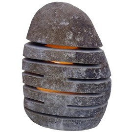 GURU SHOP Flußstein Lamp 1 (30 Cm), Grey, Design: Electrics for Outdoor Use, Floor Lamps