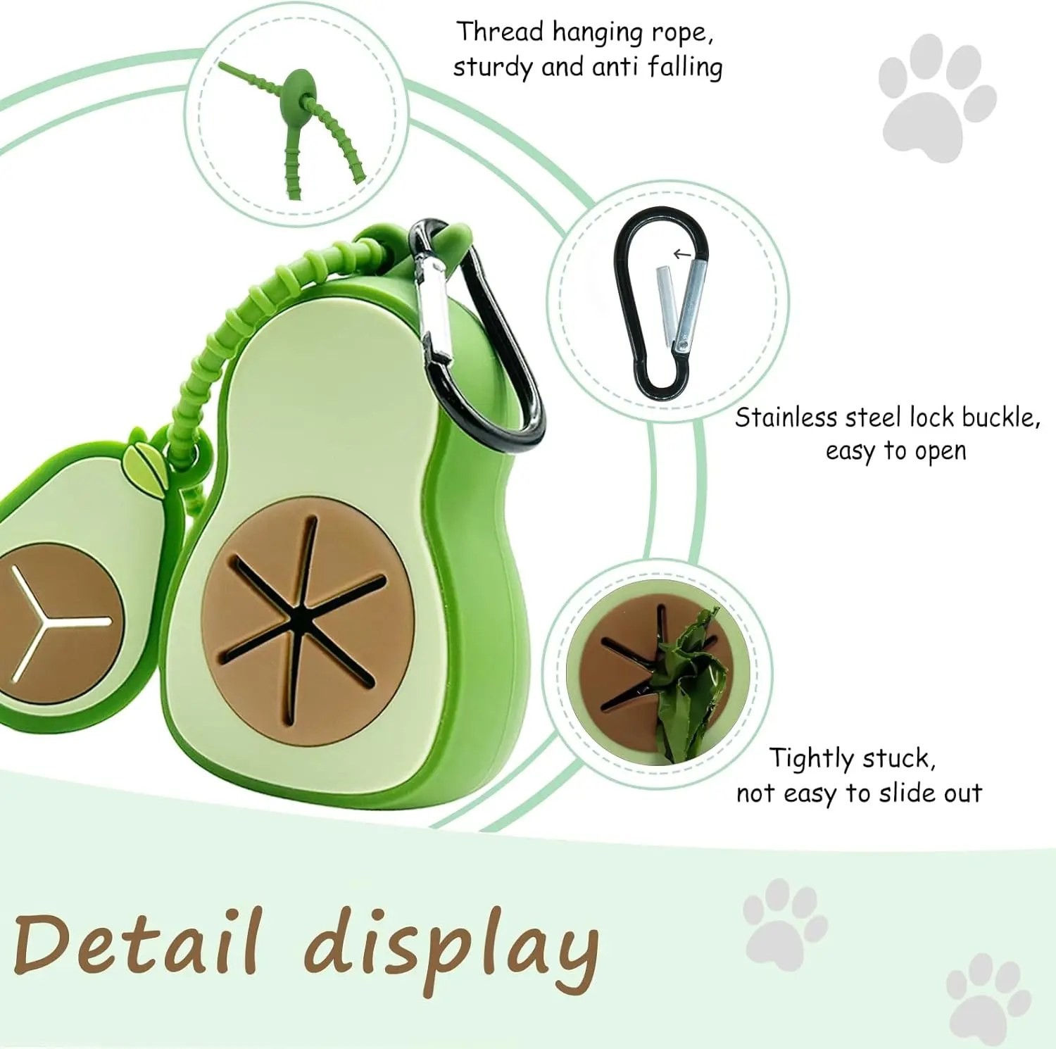 PawComfort Dog Poop Bag Dispenser – Secure Silicone Clip with Easy Access, Outdoor Pet Walking and Travel