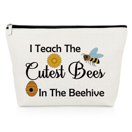 Bee Gifts Makeup Bag Bee Lovers Gifts Inspirational Gifts for Daughter Sister Friend Honeybee Gifts Cosmetic Bag for Gardener Bee Themed Gifts Beekeeper Gifts Christmas Birthday Gifts Travel Pouch