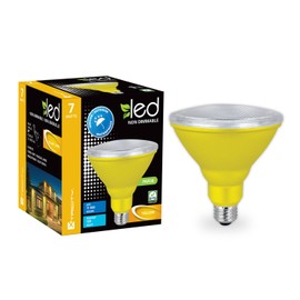 LED PAR38 Colored Flood Light Bulb, 7W, (40W Equivalent), Waterproof, Indoor/Outdoor, E26 Medium Base, 120V, RoHs Listed, Yellow (1 Pack)
