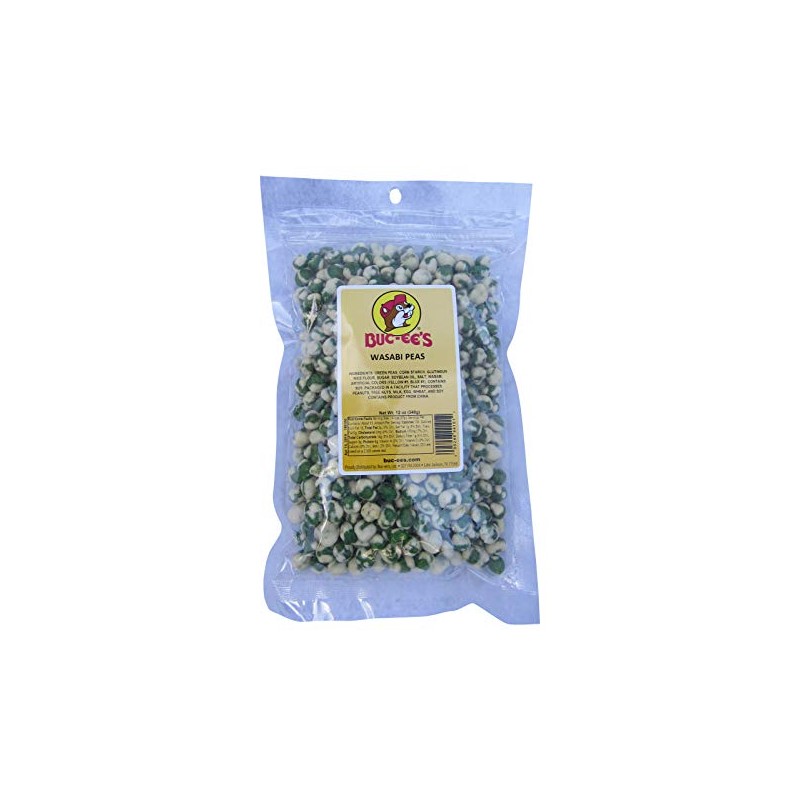 Buc-ee's Wasabi Coated Green Peas, Crunchy & Spicy in Resealable