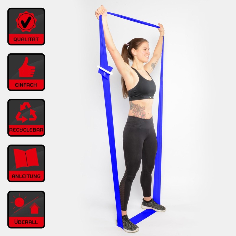 Deuser Physio Band 150 2.4 M Physioband, blau, 2.4m x