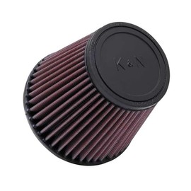 K&N Filtro de Aire Universal de Alto Flujo, Lavable, Diámetro de Brida 3", Altura 5", Rojo, Modelo RU-3580