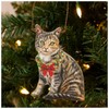 Christmas Cat Wood Ornament (Tabby)