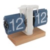 Flip Desk Clock Auto Mechanical Flip 12H AM PM Wood