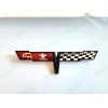 AUTO 2PC Black FRONT NOSE Rear Gas Lid Crossed Flag