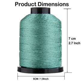 LAIAFTS Premium Metallic Thread 218-Yard Shiny Finish for DIY Projects, Wristbands, Bracelets Crochet Bookbinding (Peppermint Green)