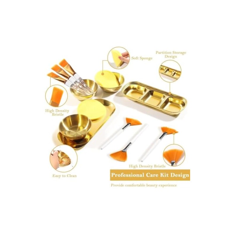 Gold Skincare - Kit de mezcla de 3 cuencos y