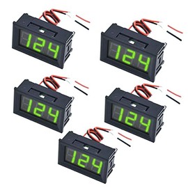 AC 70-500V 0.56 inch LED Digital Voltmeter Voltage Meter Volt Instrument Tool 2 Wires Red Green Blue Display 110V 220V DIY (Green)
