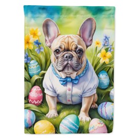 Caroline's Treasures DAC5041CHF French Bulldog Easter Egg Hunt House Flag Large Porch Sleeve Pole Decorative Outside Yard Banner Artwork Wall Hanging, Polyester, House Size, Multicolor