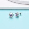 Silver Earrings for Women, Sterling Silver Stud Earrings Hypoallergenic Purple