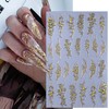 IDDFEVE 8 Sheets Gothic Nail Art Stickers - Gold Silver