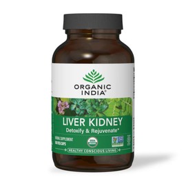 ORGANIC INDIA ORGANIC INDIA Liver and Kidney Cleanse Detox Repair - Herbal Supplement - Cleanse & Rejuvenate, Supports Healthy Liver & Kidney Function, Vegan, USDA Certified Organic, Non-GMO - 180 Capsules