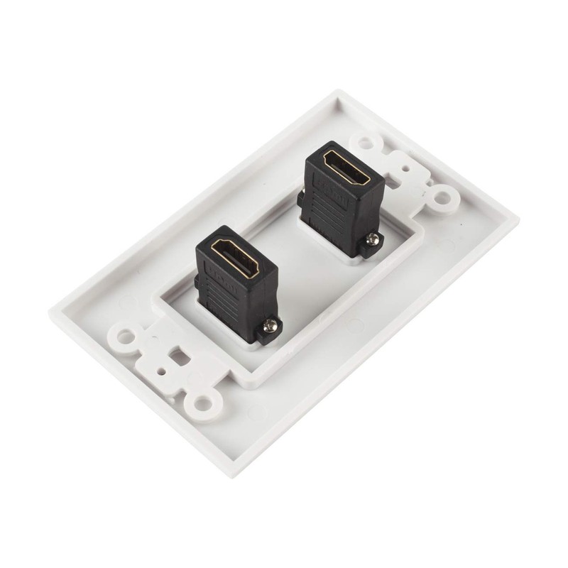 TENINYU Dual HDMI Wall Plate (2 Port) - 4K UHD,