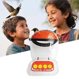 Hummingbird Hat Feeder for Head - Wild Bird Feeders,4 Feeding Ports Accessories Face Cover Accessories Adjustable Headband for Outdoor Deck Garden Deck Porch Window