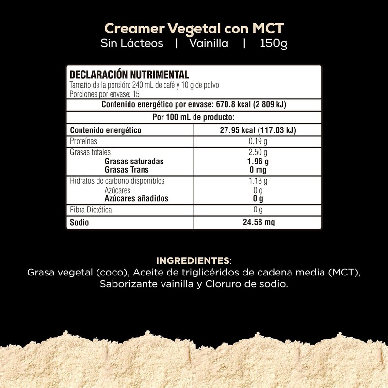 Creamer Vegetal con MCT y Aceite de coco - 150