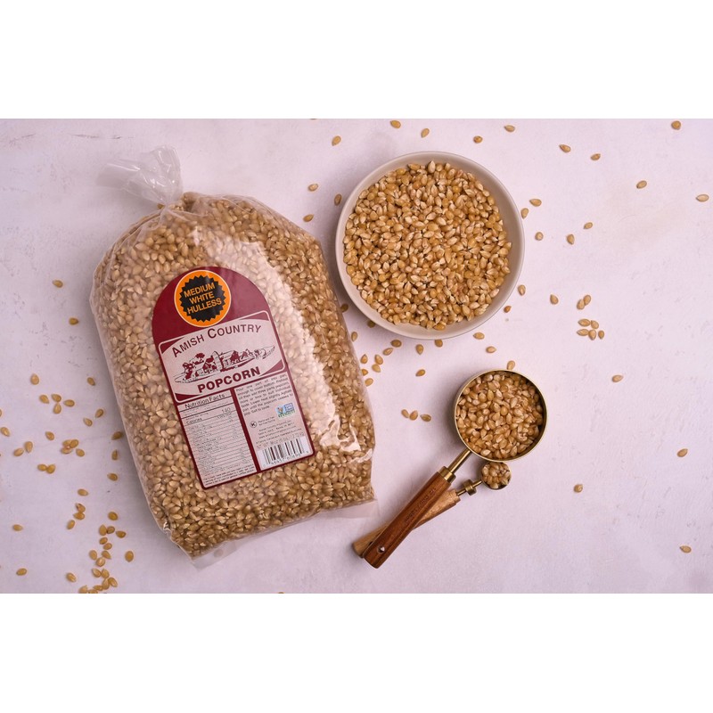 Amish Country Popcorn Medium White Popcorn Kernels, 6LB Bag -