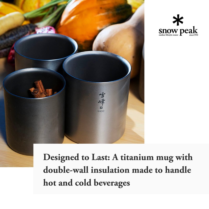 Snow Peak Titanium Double Wall Stacking Mug H450