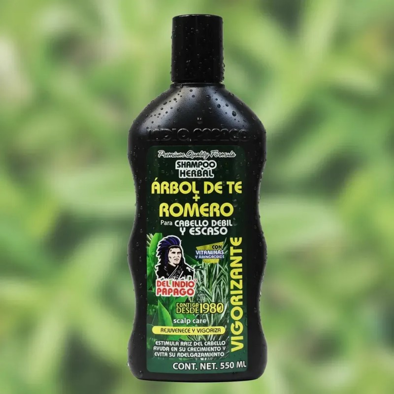Shampoo Romero Y Árbol De Té 550 Ml Del Indio