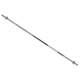 OLIXIS 60” Standard Straight Barbell with Star Locks, Strength Training Workout Body Exercise 1” Diameter, Silver