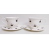 Rainbow Decors Bees 2 Tea Cups 2 Saucers Fine Bone