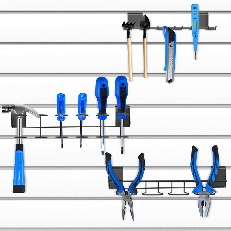 6 Pcs Slatwall Screwdriver Holders Slatwall Plier Holders Stainless Steel