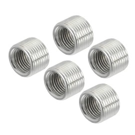 sourcing map Pack of 5 Thread Reducing Nuts Insert M14 x 1 mm Male to M10 x 1 mm Female Adapter 10 mm Long Pipe Fitting Transition Sleeve Reducer