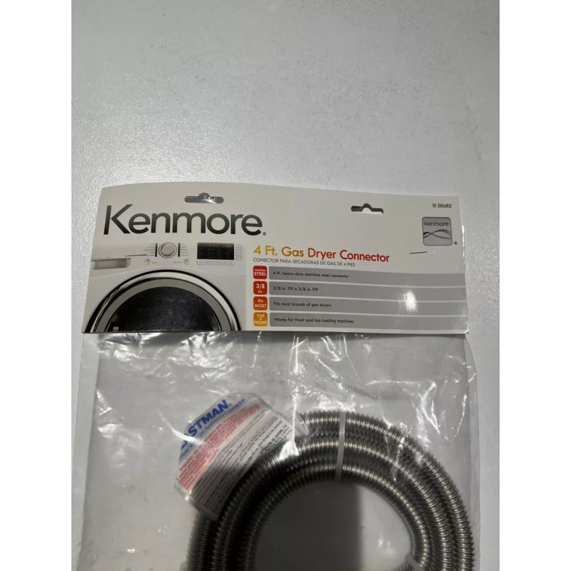 Kenmore 58685 4FT Gas Dryer Connector - 3/8" FIP x