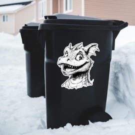 Extra Large 460mm 'Cute Smiling Dragon' Permanent Sticker Decal for Cars/Windows/Bins/Walls (DW00122087)
