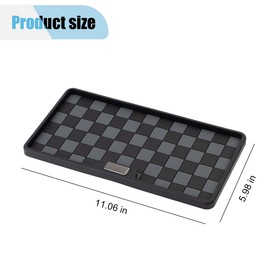 Car Dashboard Non Slip Mat, 11.06'' x 5.98'' Universal Grid Multi-Functional Sticky Adhesive Pad, Dash Sticky Gripping Mat for Cell Phones, Keys, Sunglasses, Electronic Devices, GPS (Black Gray)