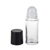 JJLFresheners 2Pcs Black Clear Empty Glass, Essential Oil Roller Bottles