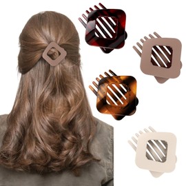 Padorul 4 Pack Matte Flat Duckbill Claw Clips for Women, Solid Color Hair Clips - Fashion Hair Accessories for Everyday Hairstyles